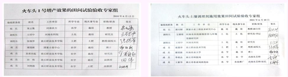 火車頭土壤調(diào)理劑增產(chǎn)效果的田間實(shí)驗(yàn)驗(yàn)收專家組